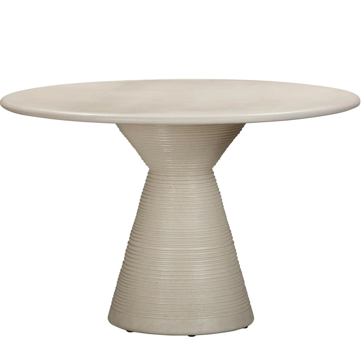 Candelabra Home Fern Beige Textured Faux Plaster Concrete Indoor/Outdoor Dining Table Dining Tables TOV-O54277
