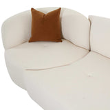 Candelabra Home Fickle Cream Boucle 2-Piece Modular Sofa Furniture