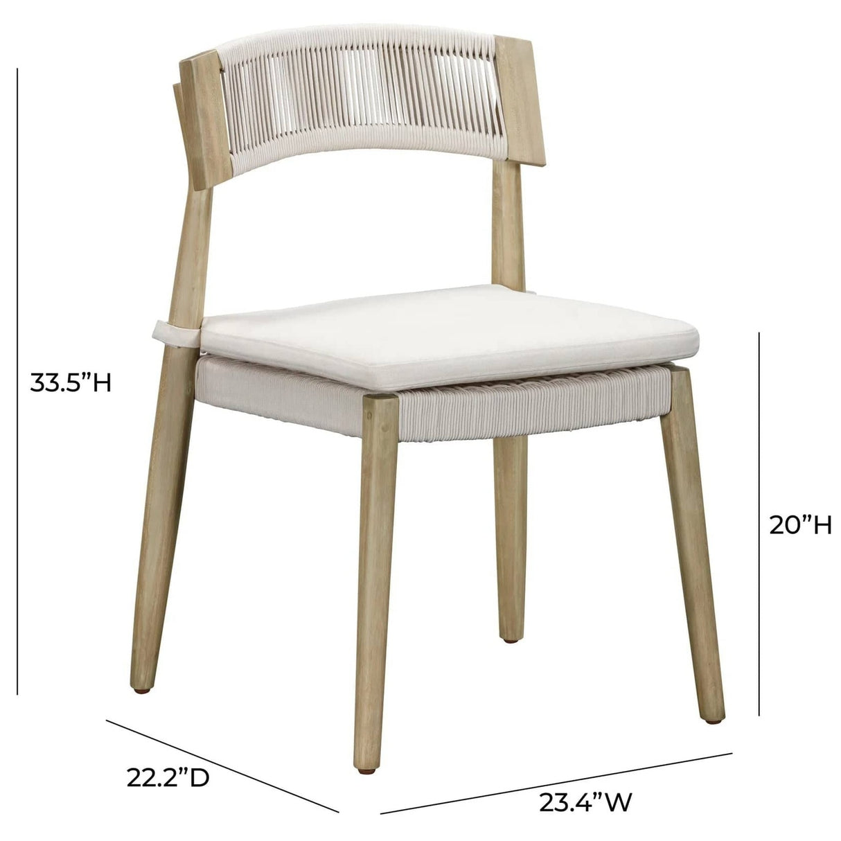 Candelabra Home Gata Cream Outdoor Dining Chair - Set of 2 Dining Chair TOV-O54273