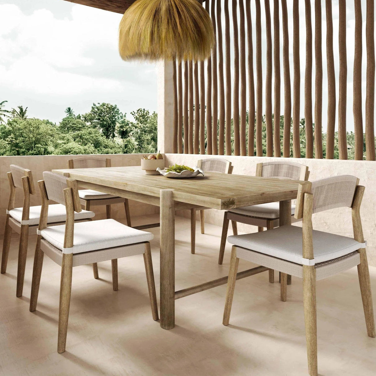 Candelabra Home Gata Cream Outdoor Dining Chair - Set of 2 Dining Chair TOV-O54273