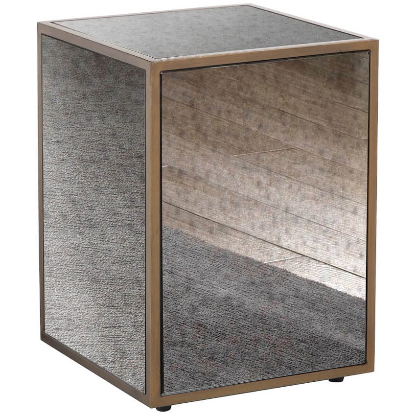 Candelabra Home Lana Mirrored Side Table by Inspire Me Home Decor Mirrored Rectangular Side Table TOV-IHOC44204