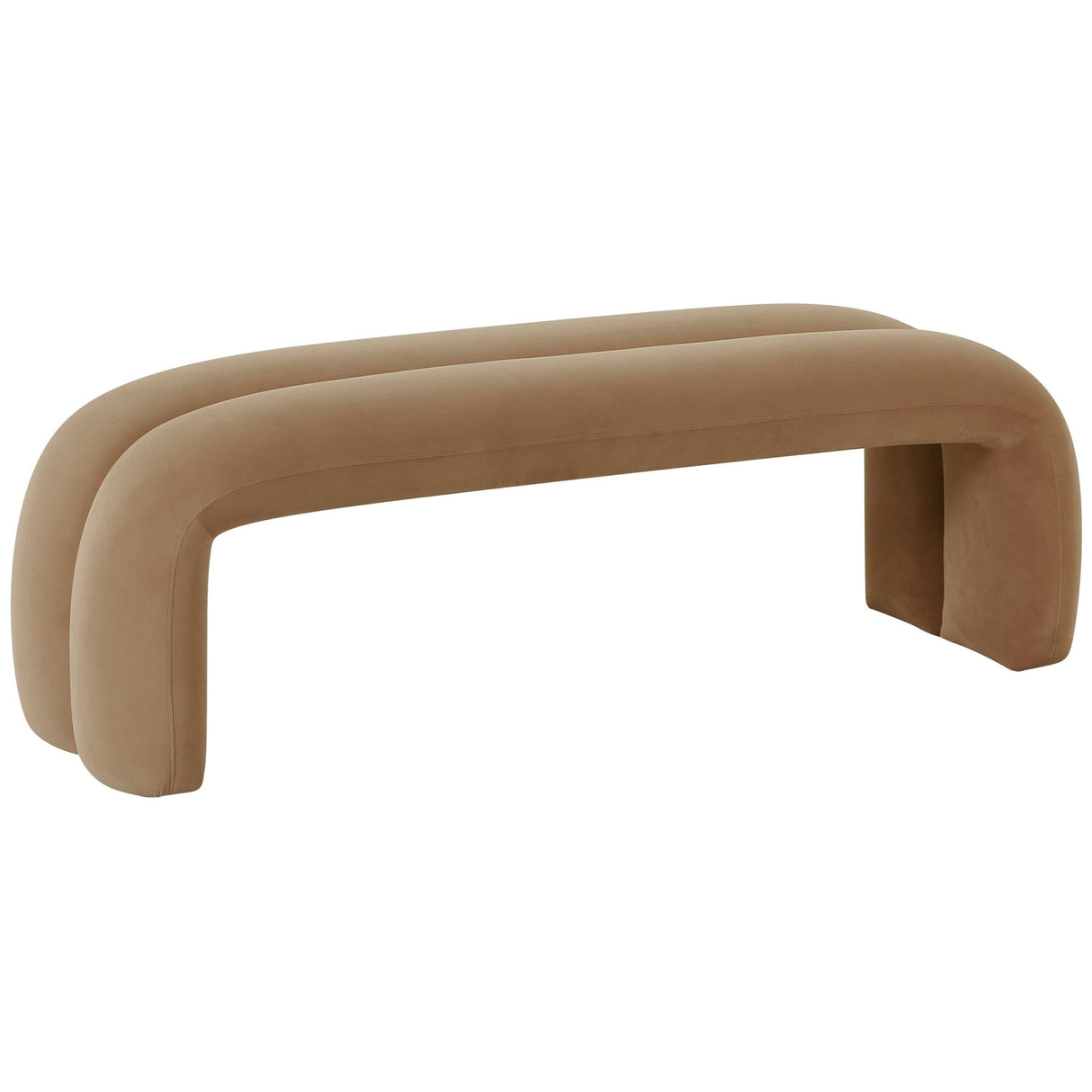 Candelabra Home Leigh Velvet Channeled Bench Velvet Bench