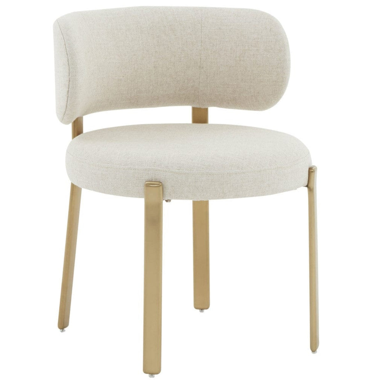 Candelabra Home Margaret Cream Linen Dining Chair Curved Upholstered Dining Chair TOV-D68650