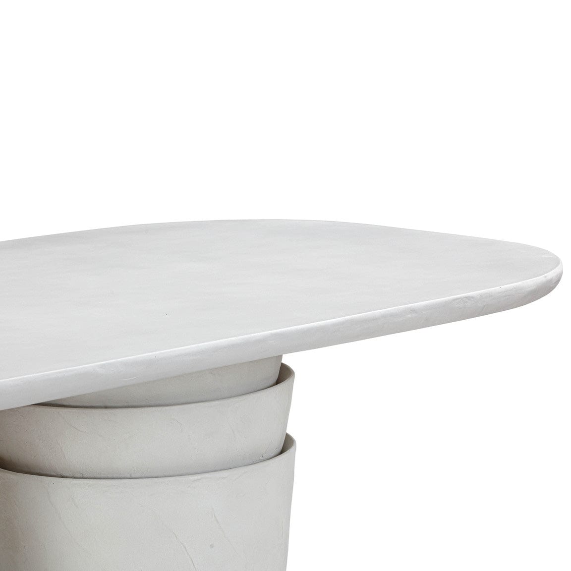 Candelabra Home Margot Light Grey Faux Plaster Indoor / Outdoor Concrete 83" Oval Dining Table Outdoor Dining Table TOV-O54297