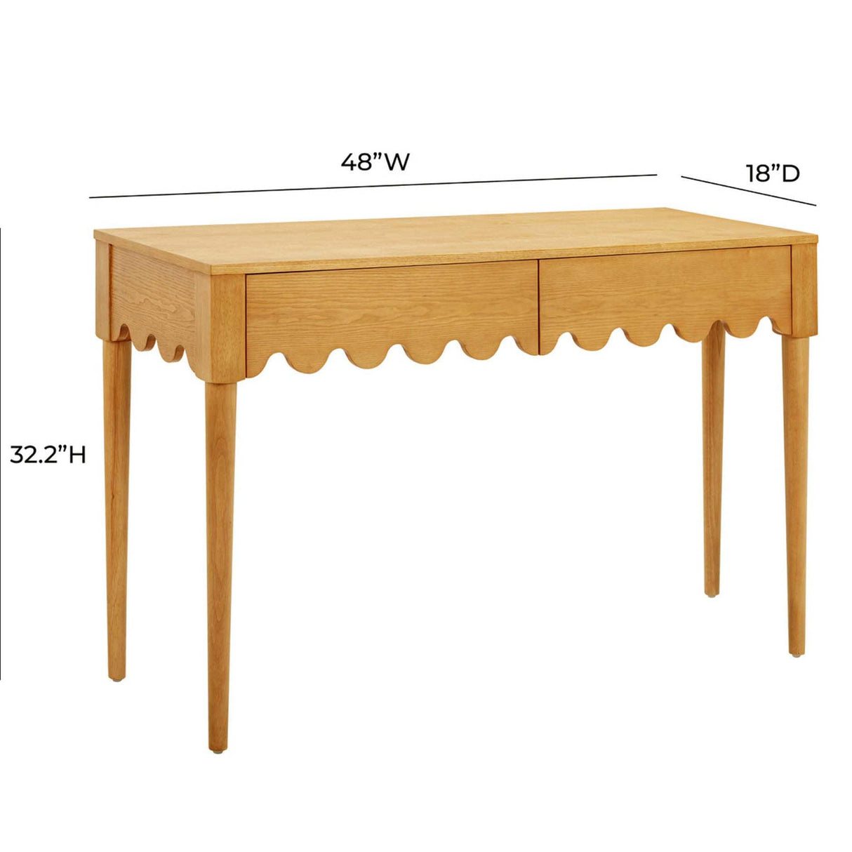 Candelabra Home Oodle Natural Ash 2-Drawer Desk Desks TOV-H54324