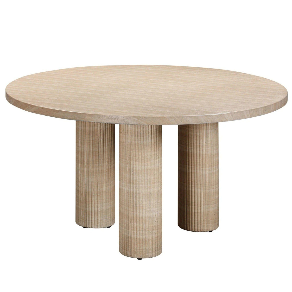 Candelabra Home Patti Textured Faux Travertine Indoor/Outdoor Dining Table Dining Tables TOV-O54276