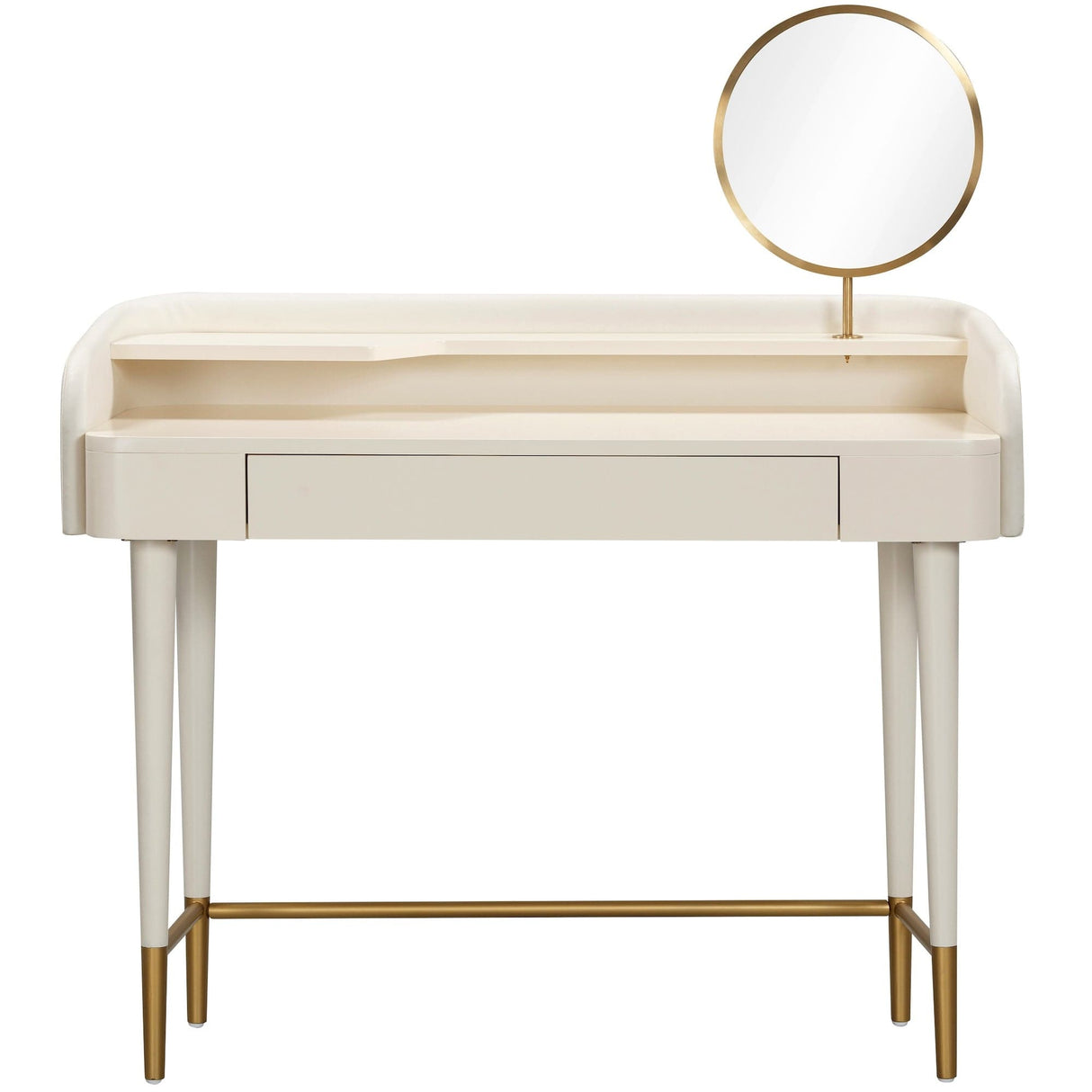 Candelabra Home Penelope Vegan Leather Wrapped Vanity Desk Vanity Desk TOV-H54270