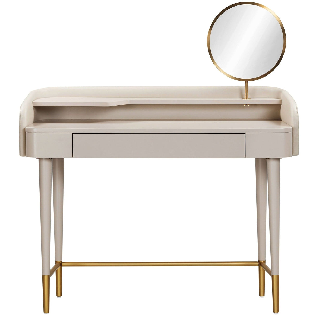 Candelabra Home Penelope Vegan Leather Wrapped Vanity Desk Vanity Desk TOV-H54271