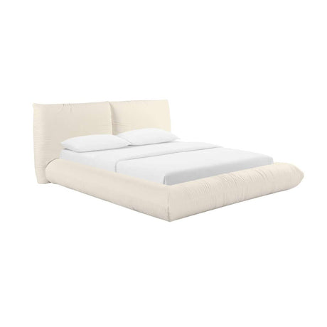 Candelabra Home Romp Cream 100% Upcycled Linen Bed Beds & Bed Frames TOV-B68950