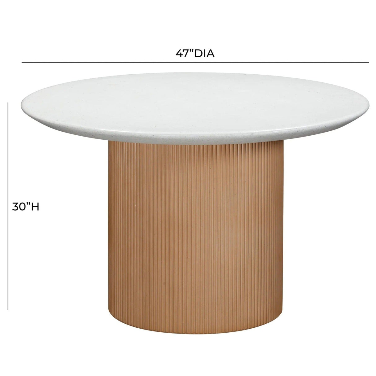 Candelabra Home Rose Faux Terrazzo and Terracotta Concrete Indoor/Outdoor Dining Table Dining Tables TOV-O54279