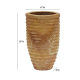 Candelabra Home Saava Ribbed Stone Vase in Sandstone Stone Vase TOV-C18521