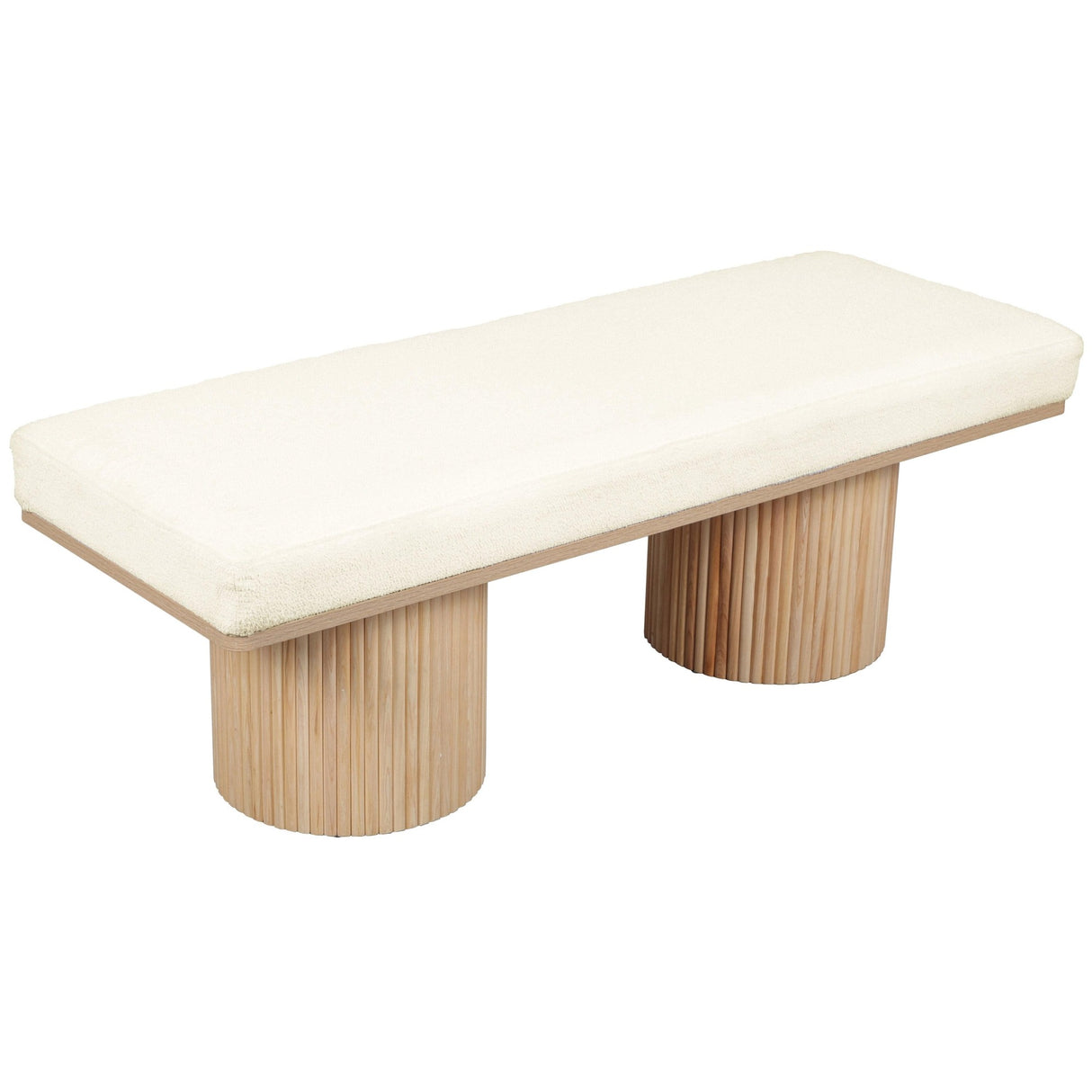 Candelabra Home Sagano White Dyed-Yarn Bench Benches TOV-OC68804