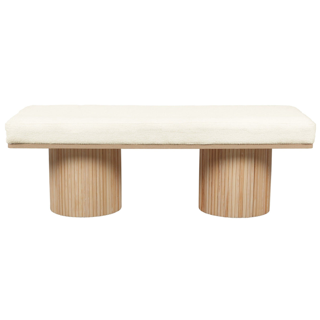 Candelabra Home Sagano White Dyed-Yarn Bench Benches TOV-OC68804