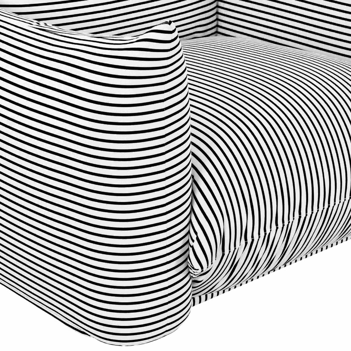 Candelabra Home Saint Tropez Striped Stuffed Indoor/Outdoor Armchair Outdoor Chairs