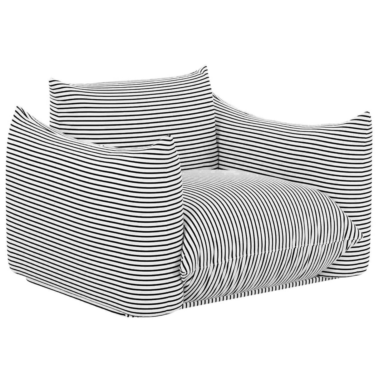 Candelabra Home Saint Tropez Striped Stuffed Indoor/Outdoor Armchair Outdoor Chairs