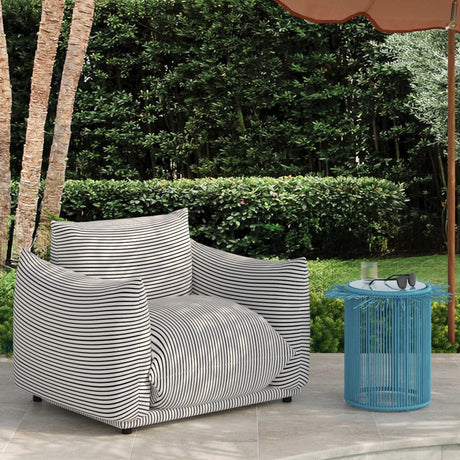 Candelabra Home Saint Tropez Striped Stuffed Indoor/Outdoor Armchair Outdoor Chairs