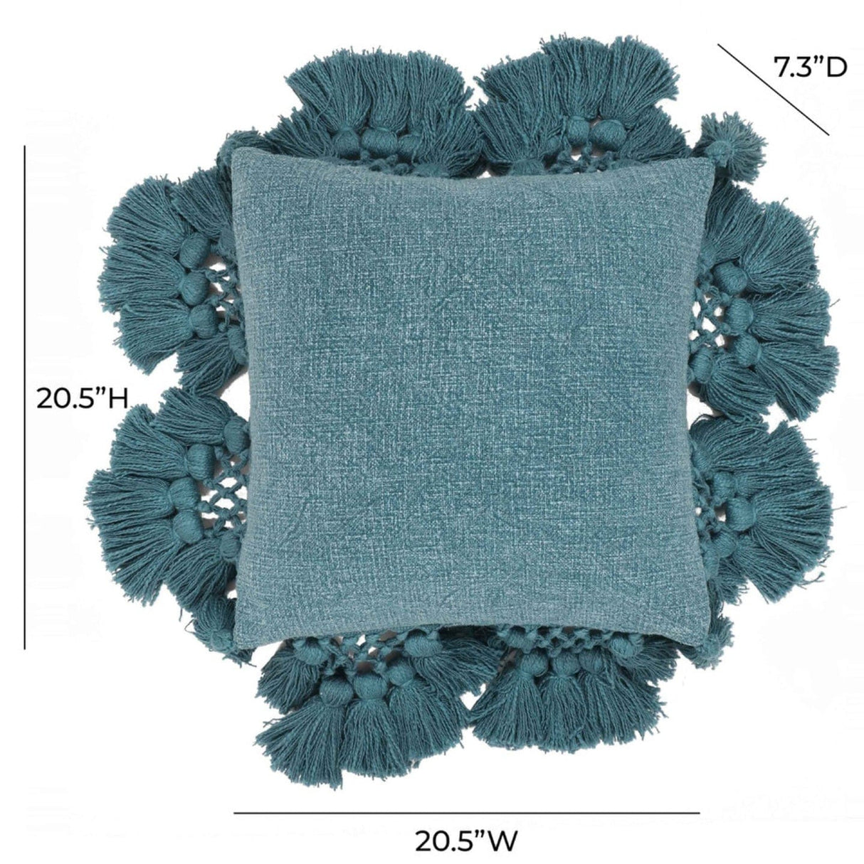 Candelabra Home Stone Washed Cotton Tasseled Pillow Pillow & Decor