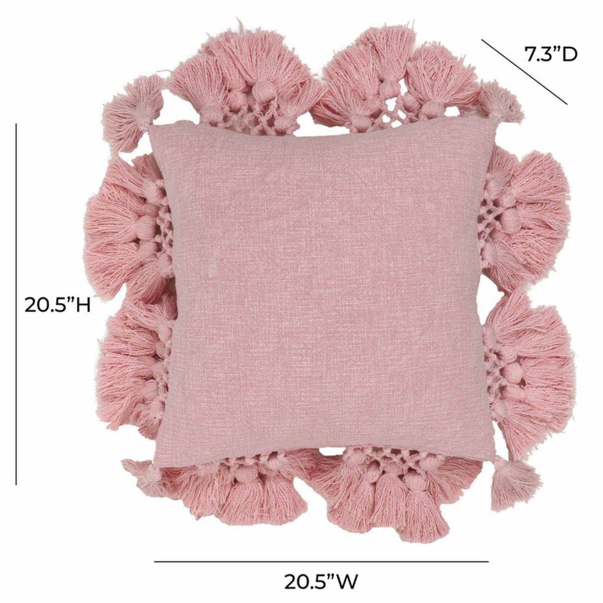 Candelabra Home Stone Washed Cotton Tasseled Pillow Pillow & Decor