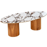 Candelabra Home Tamara Marble Ceramic Oval Coffee Table Coffee Tables TOV-OC68679