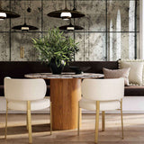 Candelabra Home Tamara Marble Ceramic Round Dinette Table Kitchen & Dining Room Tables TOV-D68681