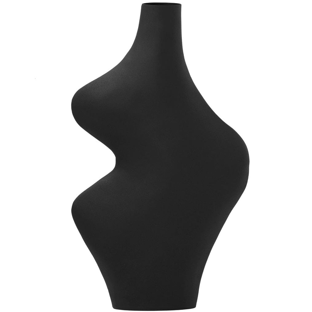 Candelabra Home Tarri Black Steel Vase Black Curvy Vase TOV-C18438