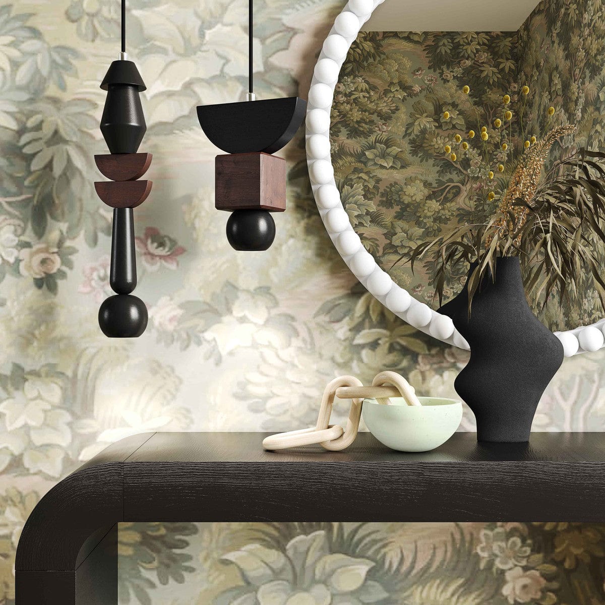 Candelabra Home Tarri Black Steel Vase Black Curvy Vase TOV-C18438