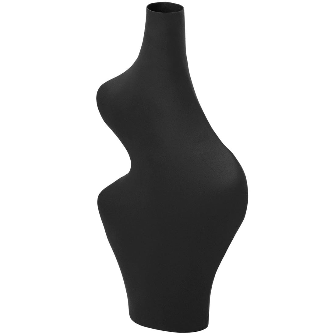 Candelabra Home Tarri Black Steel Vase Black Curvy Vase TOV-C18438