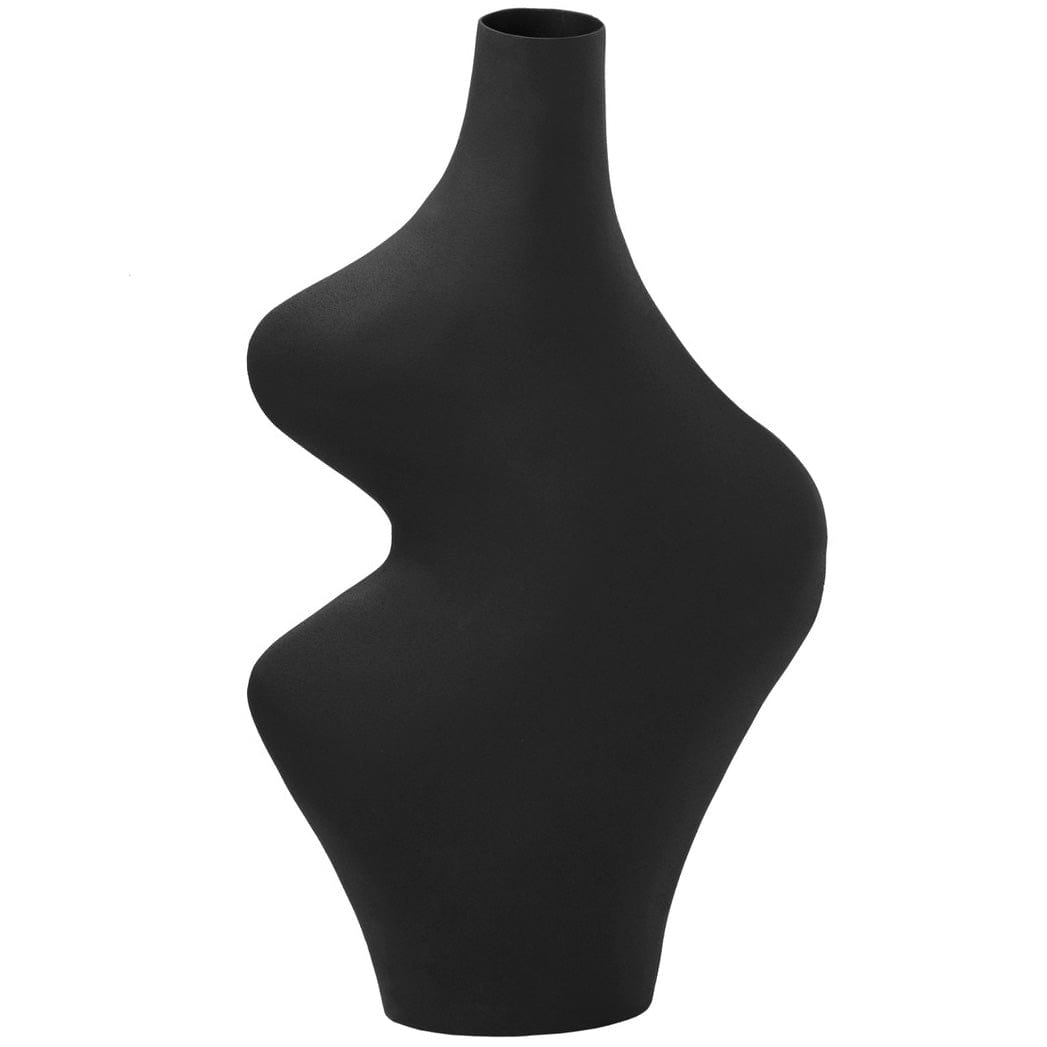 Candelabra Home Tarri Black Steel Vase Black Curvy Vase TOV-C18438
