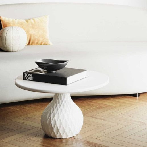 Candelabra Home Tulum Ivory Concrete Indoor/Outdoor Coffee Table Coffee Tables TOV-O44144