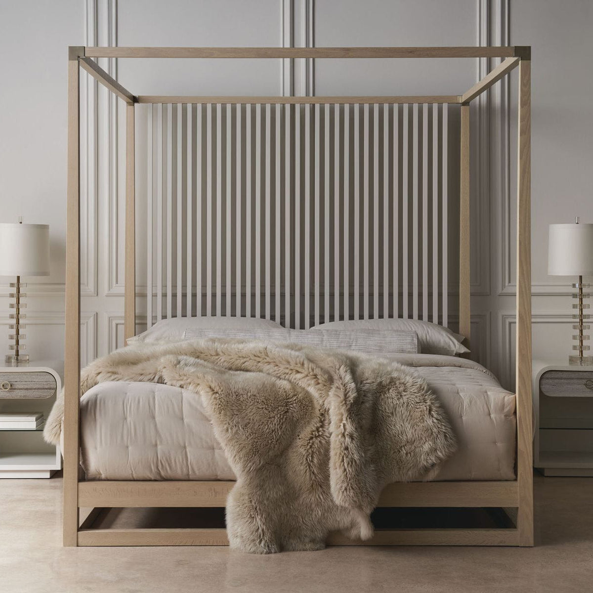 Caracole Pinstripe Light Bed Beds & Bed Frames