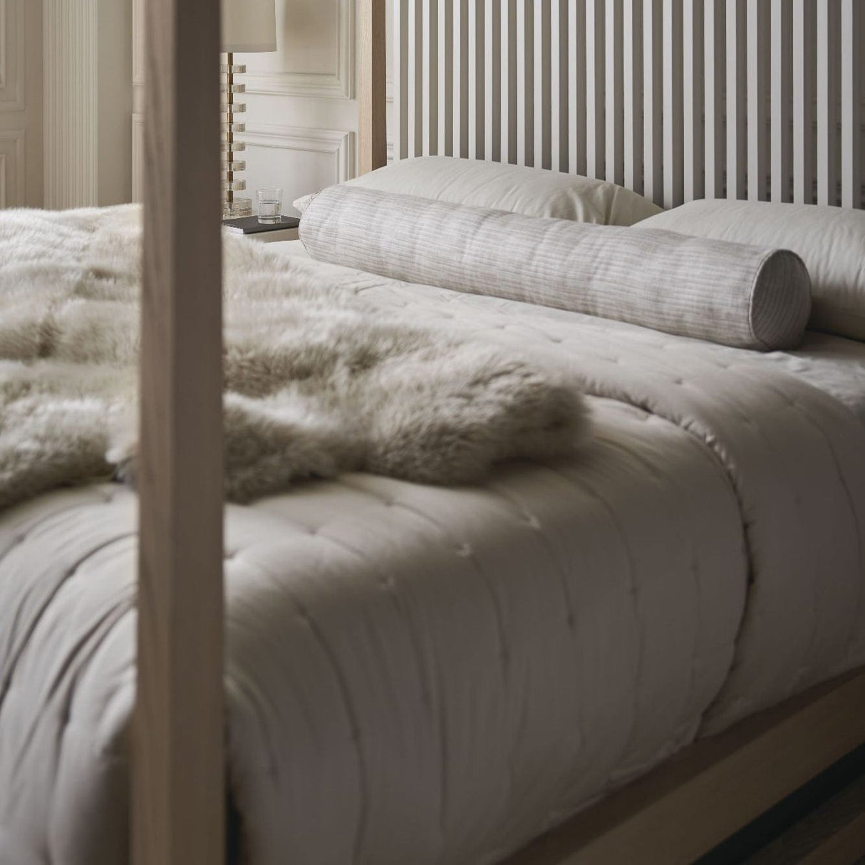 Caracole Pinstripe Light Bed Beds & Bed Frames