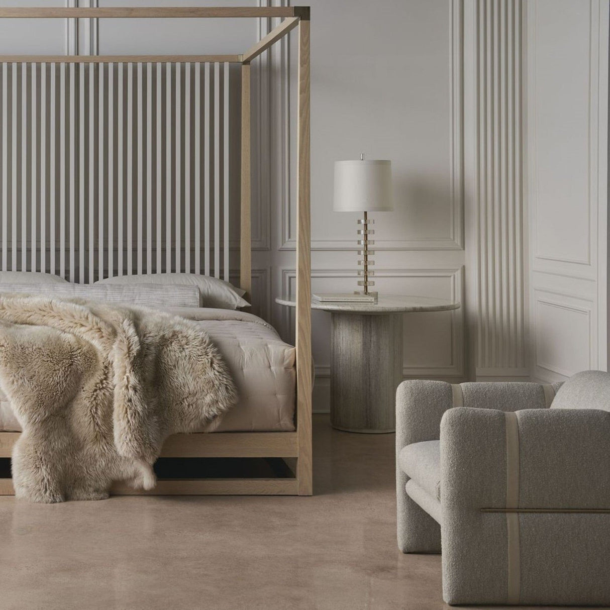 Caracole Pinstripe Light Bed Beds & Bed Frames