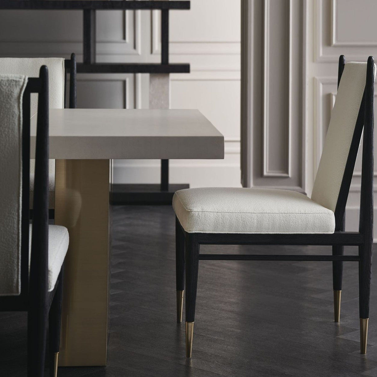 Caracole Unity Dark Dining Chair Upholstered Dining Chair caracole-M142-022-294 662896047790