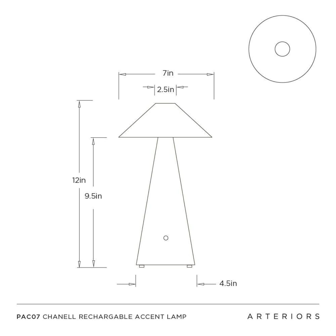 Chanell Rechargeable Accent Lamp Table + Desk Lamps PAC07
