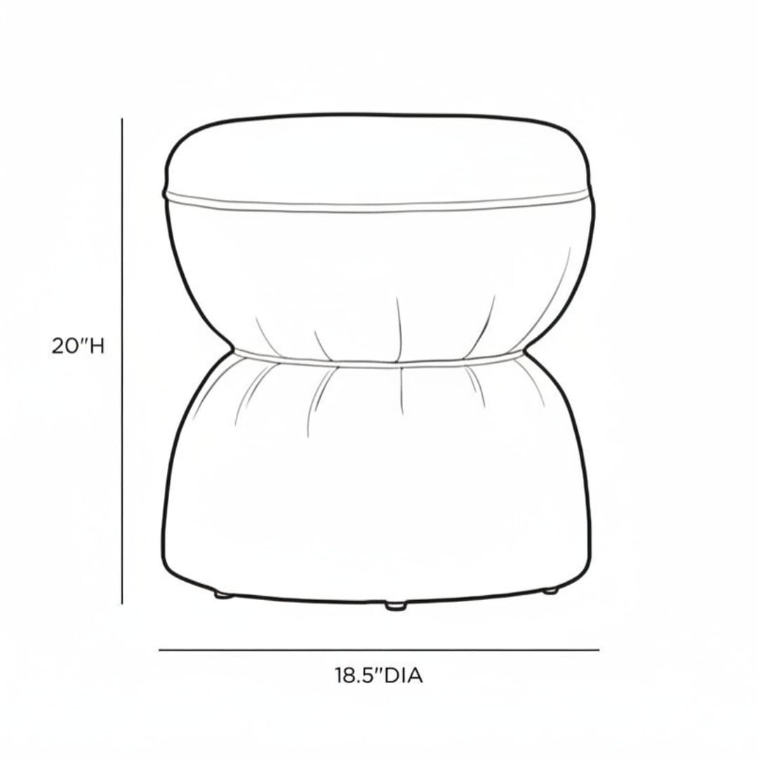 Collin Ruched Ottoman Ottomans + Stools