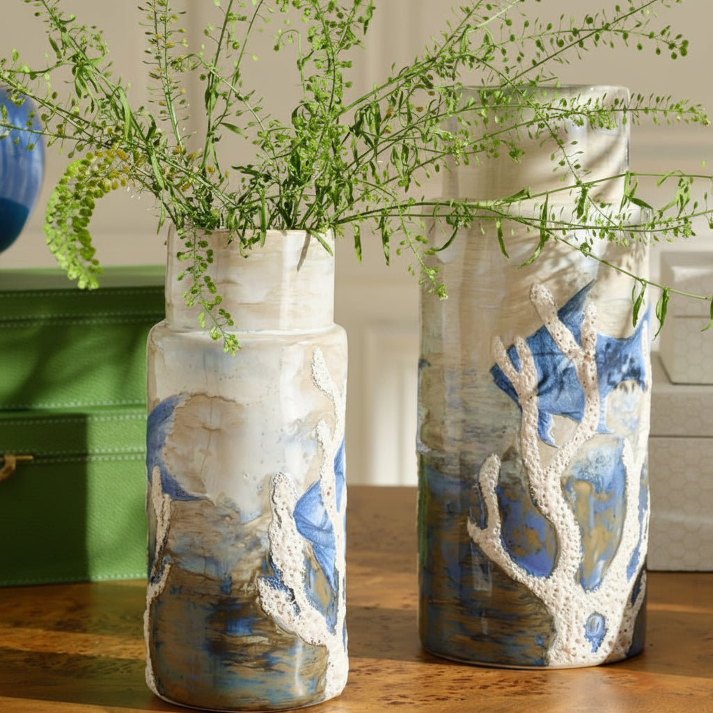 Coralie Vase Set (Set of 2) Vases + Urns OBJCORALIVSBLS2