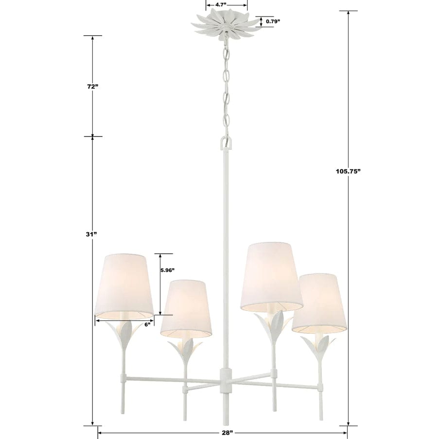 Crystorama Broche 4 Light Chandelier Chandeliers crystorama-534-MT 633779051296