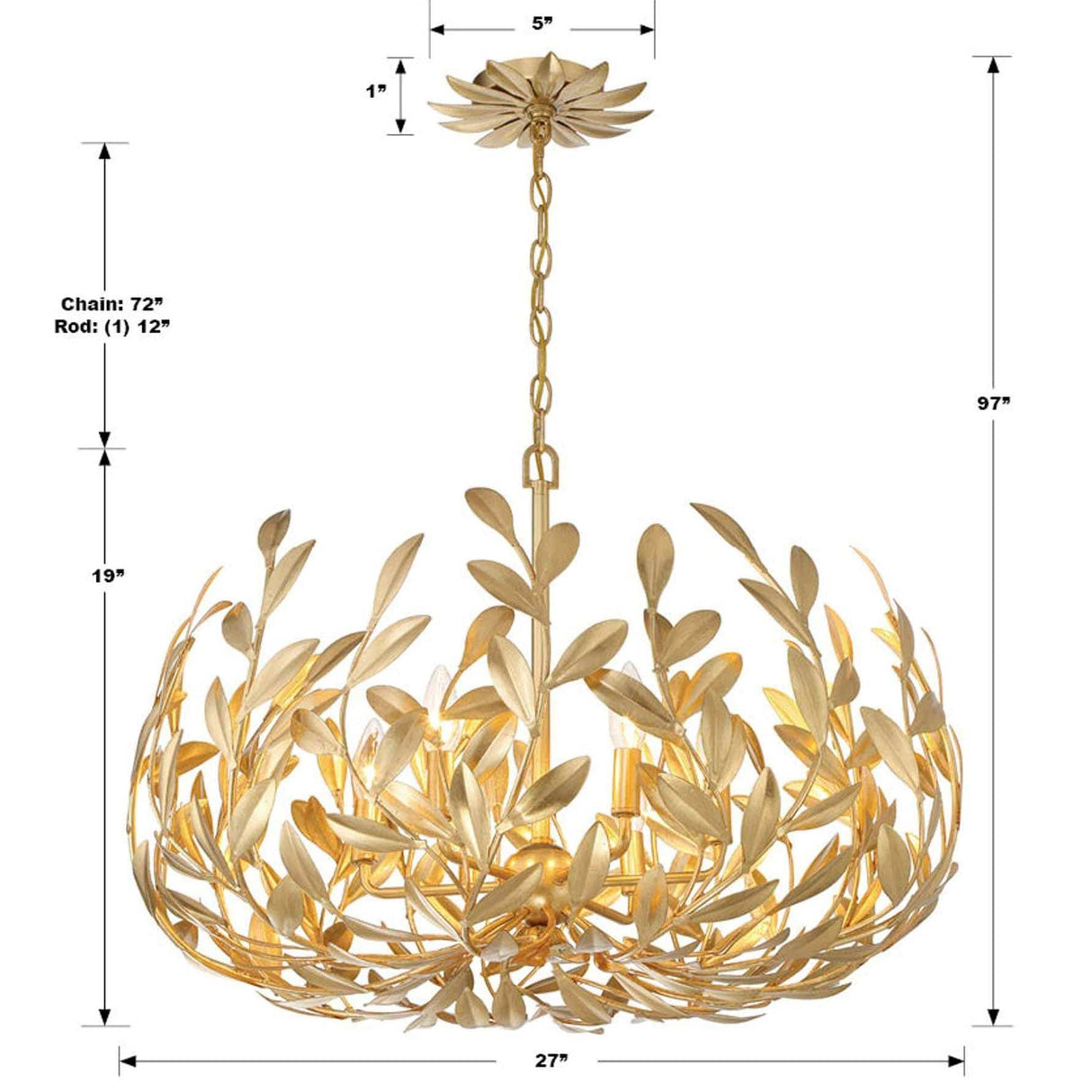 Crystorama Broche 6 Light Chandelier Chandeliers