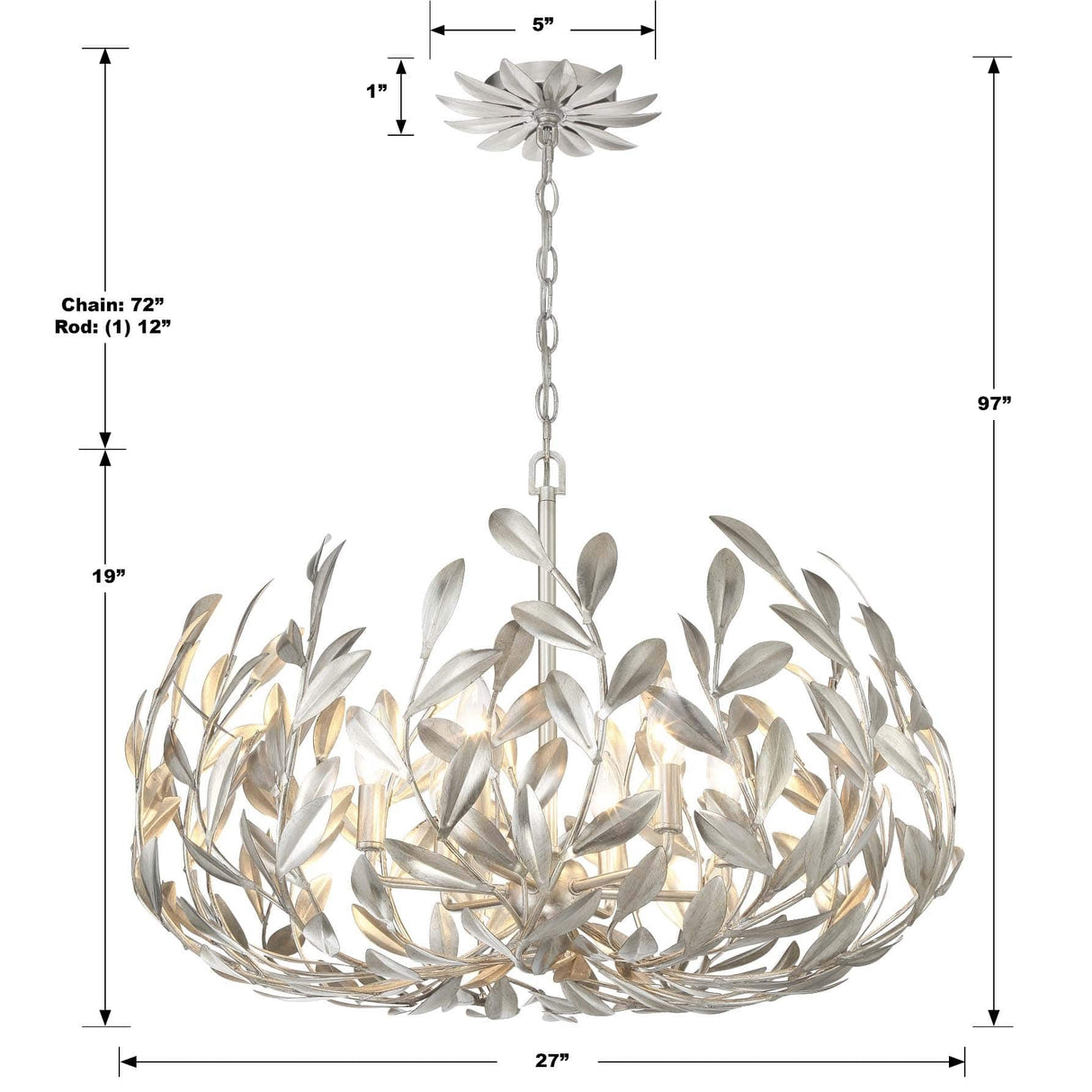Crystorama Broche 6 Light Chandelier Chandeliers