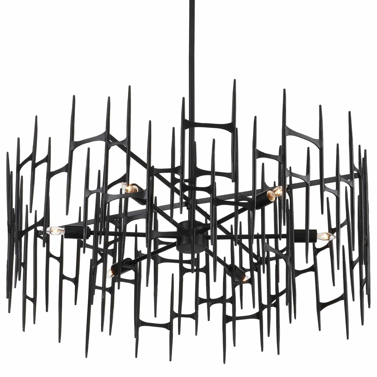 Currey & Company Attingham Black Chandelier Chandeliers currey-co-9000-1091 633306053397