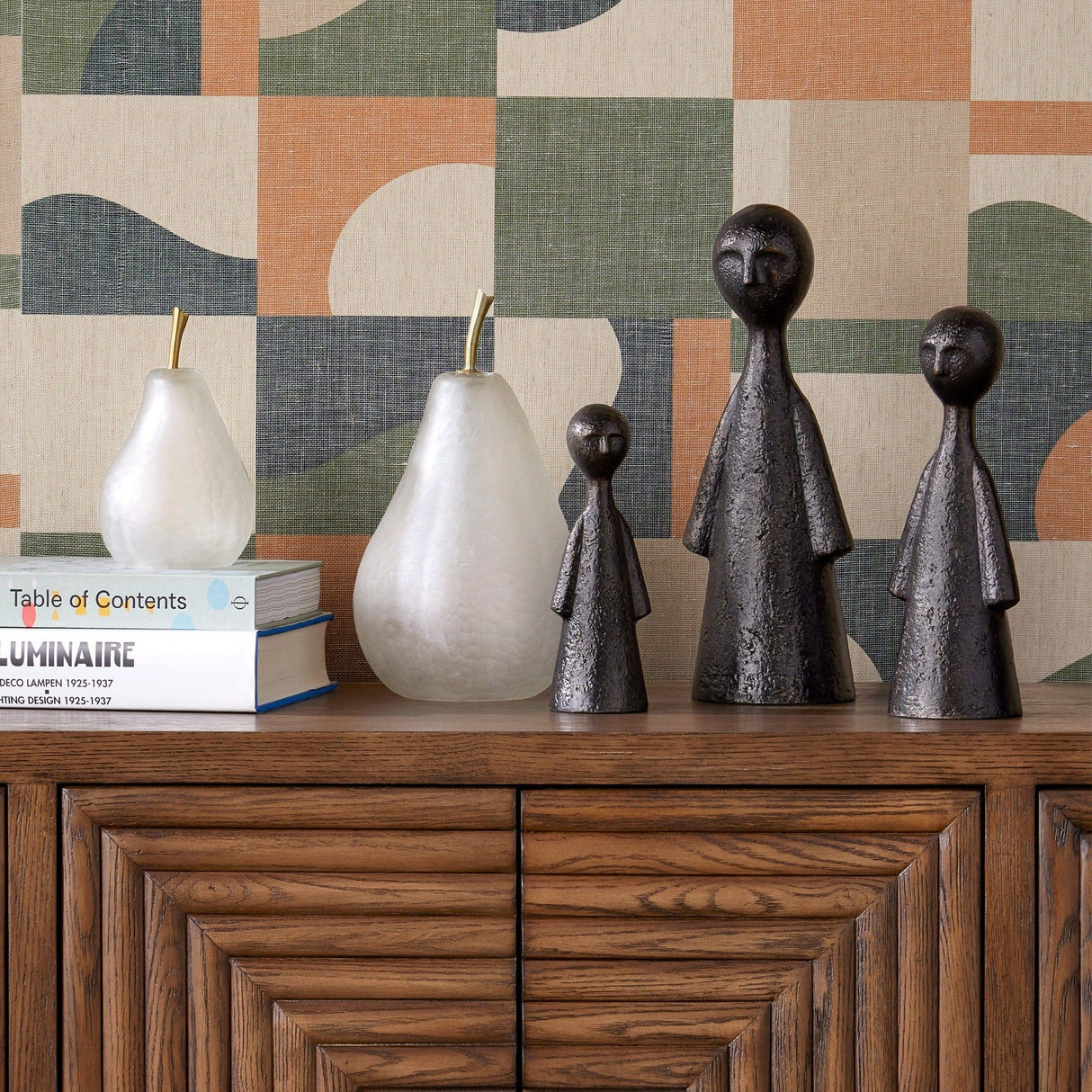 Currey & Company Glass Pear Set of 2 Sculptures & Statues currey-co-1200-0641 633306047174