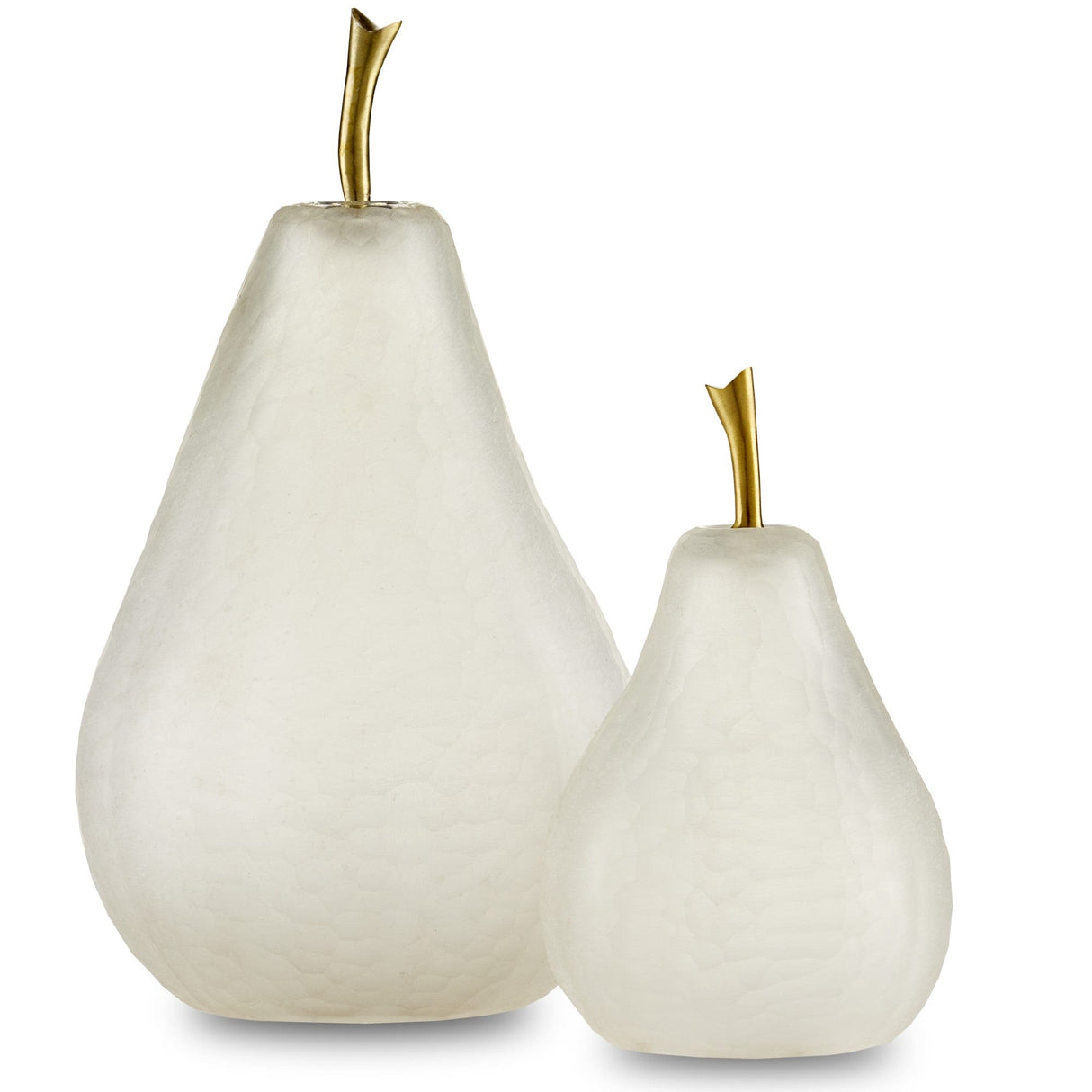 Currey & Company Glass Pear Set of 2 Sculptures & Statues currey-co-1200-0641 633306047174