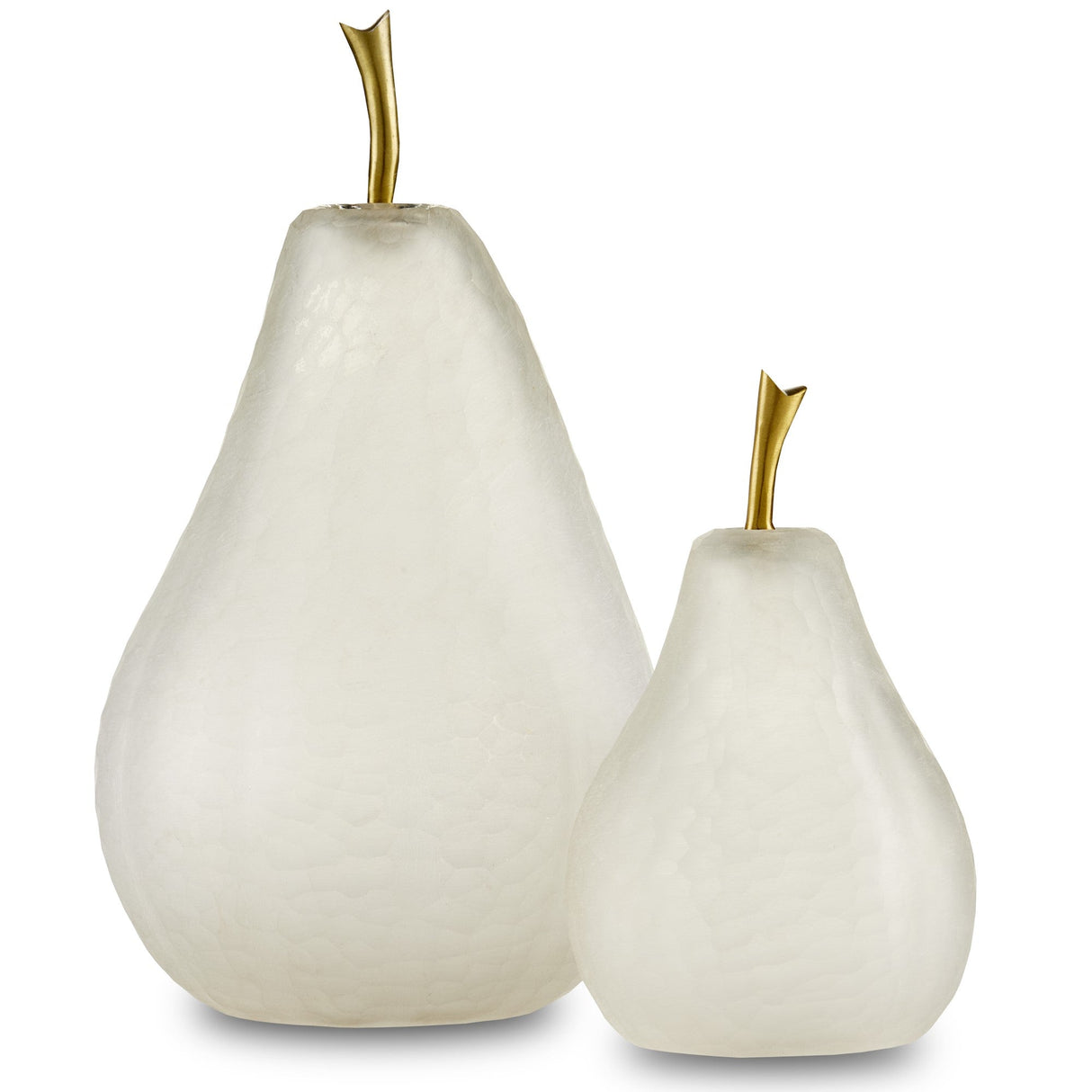 Currey & Company Glass Pear Set of 2 Sculptures & Statues currey-co-1200-0641 633306047174