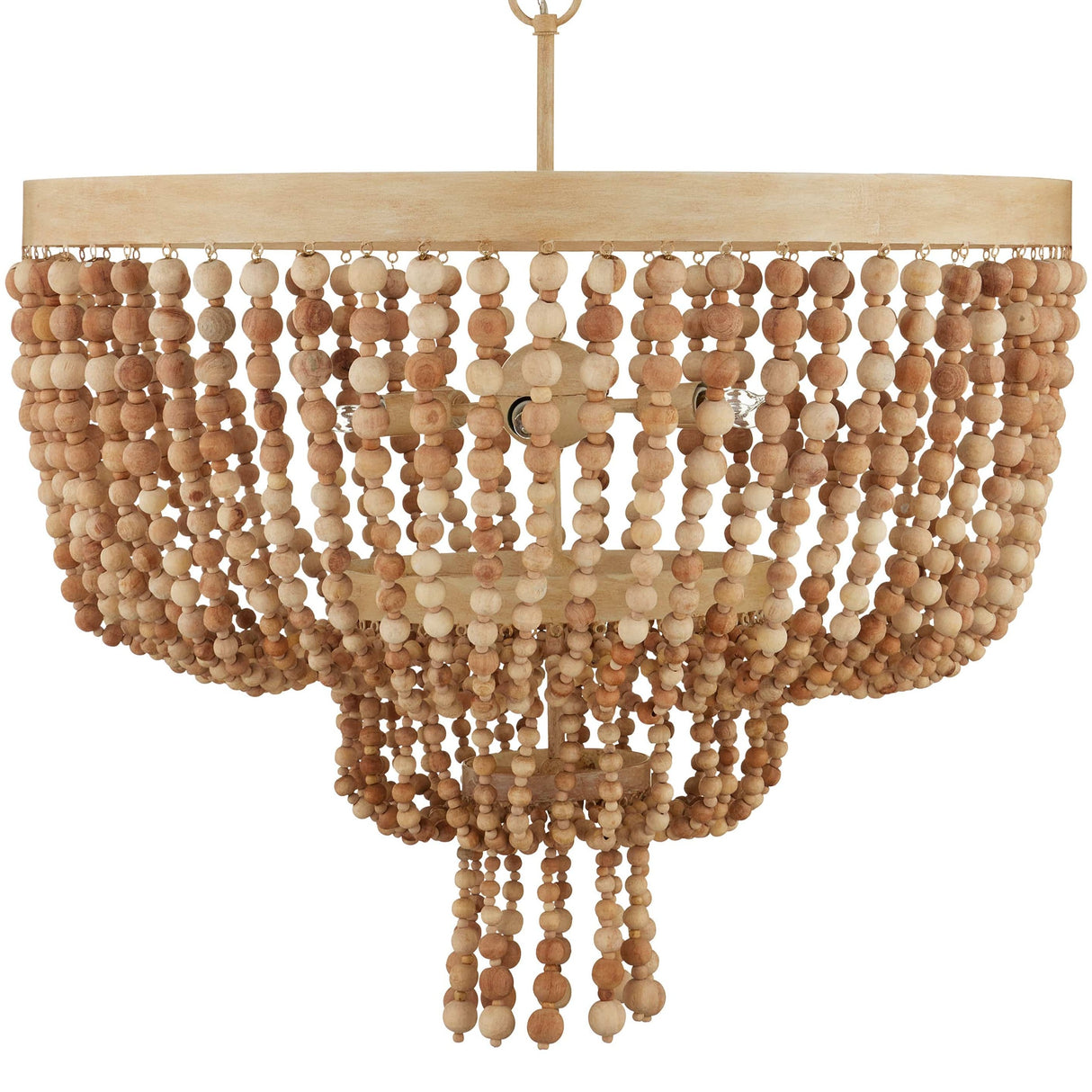 Currey & Company Sabia Chandelier Wooden Bead Chandelier currey-co-9000-1163 633306055636