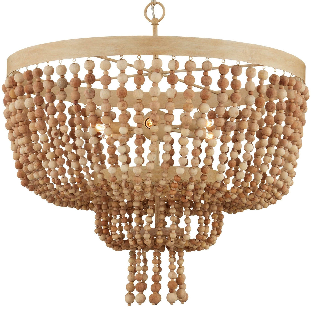 Currey & Company Sabia Chandelier Wooden Bead Chandelier currey-co-9000-1163 633306055636