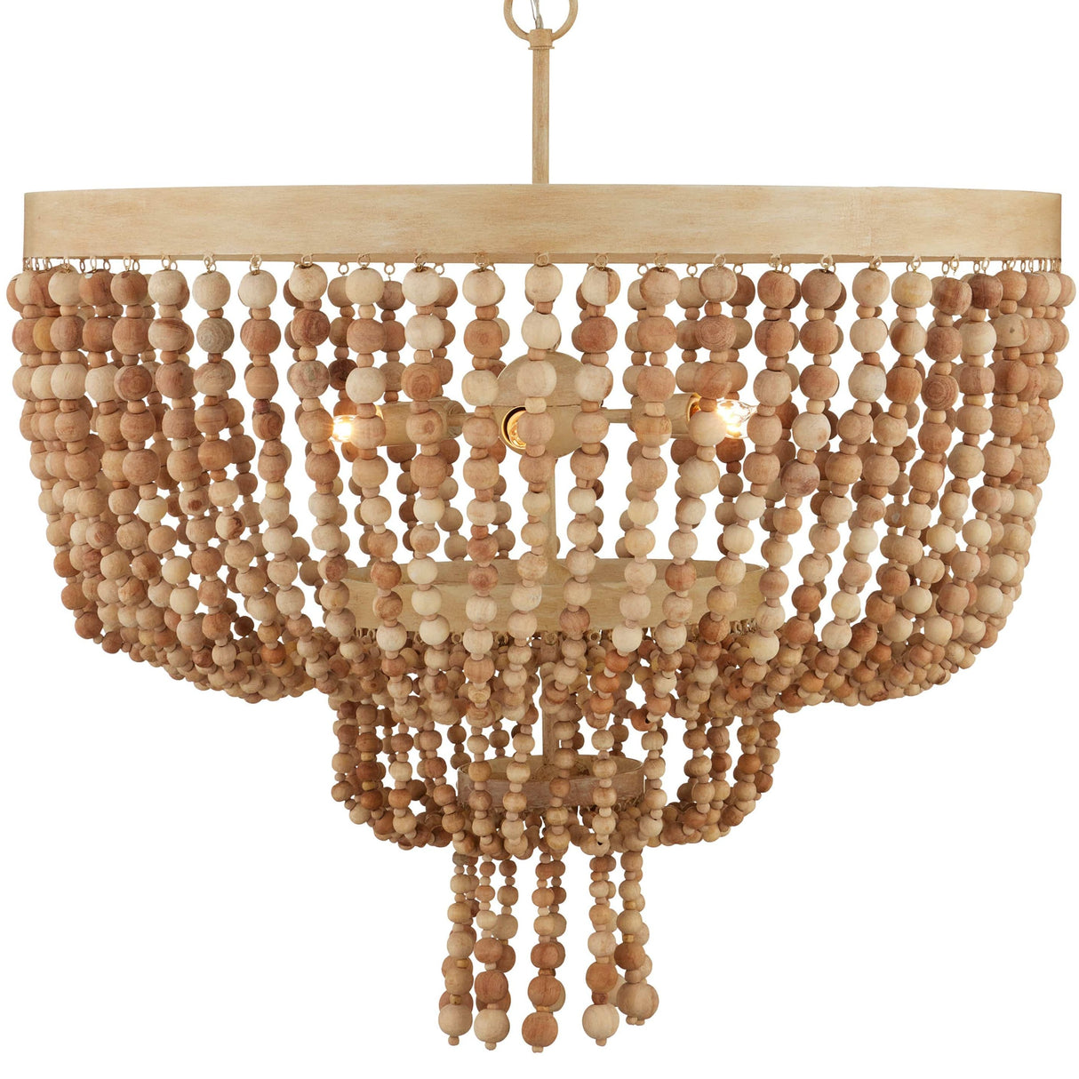 Currey & Company Sabia Chandelier Wooden Bead Chandelier currey-co-9000-1163 633306055636