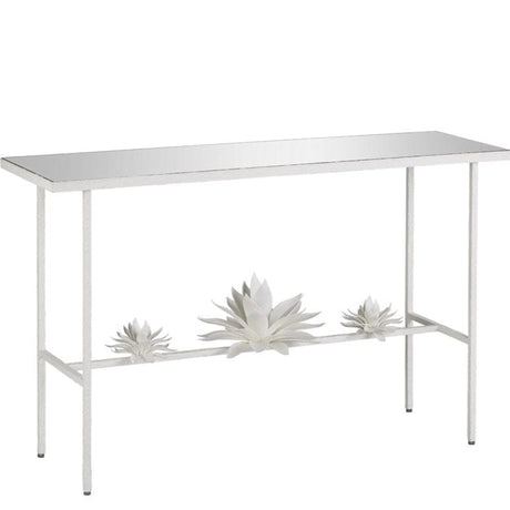 Currey & Company Sisalana White Console Table Console Table 4000-0167