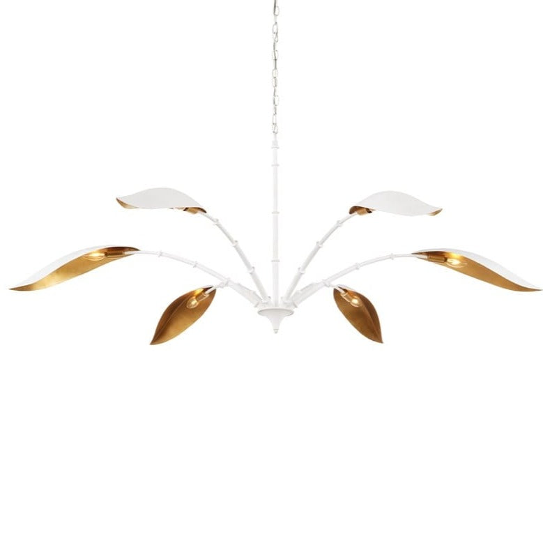 Currey & Company Yuriko White Chandelier Chandeliers currey-co-9000-0974 633306048591