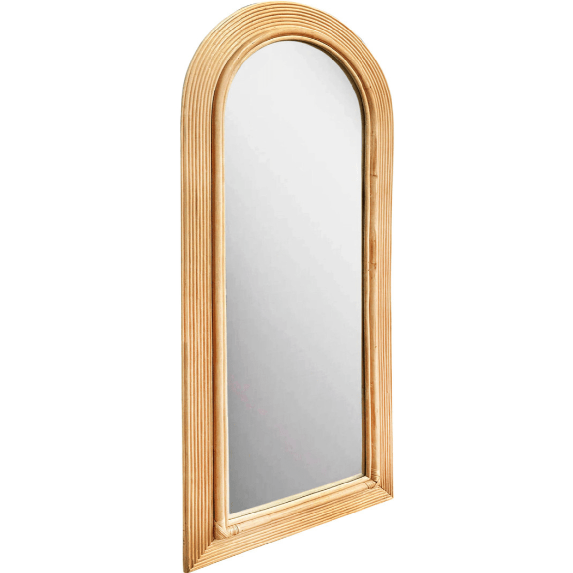 Dale Arch Rattan 70" Floor Mirror Mirror