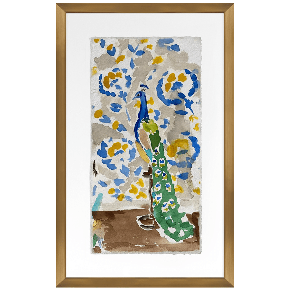 Dana Gibson Blue Peacock Wall Art 129817_P_24x15_Go